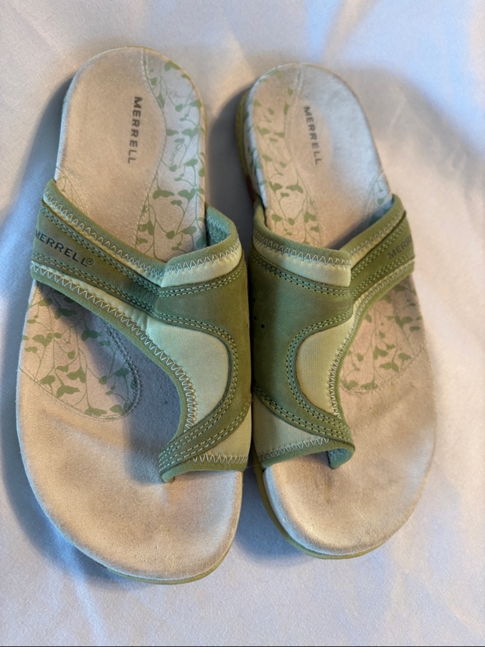 Merrell Women's Olive Green Slip-On Slide Sandals